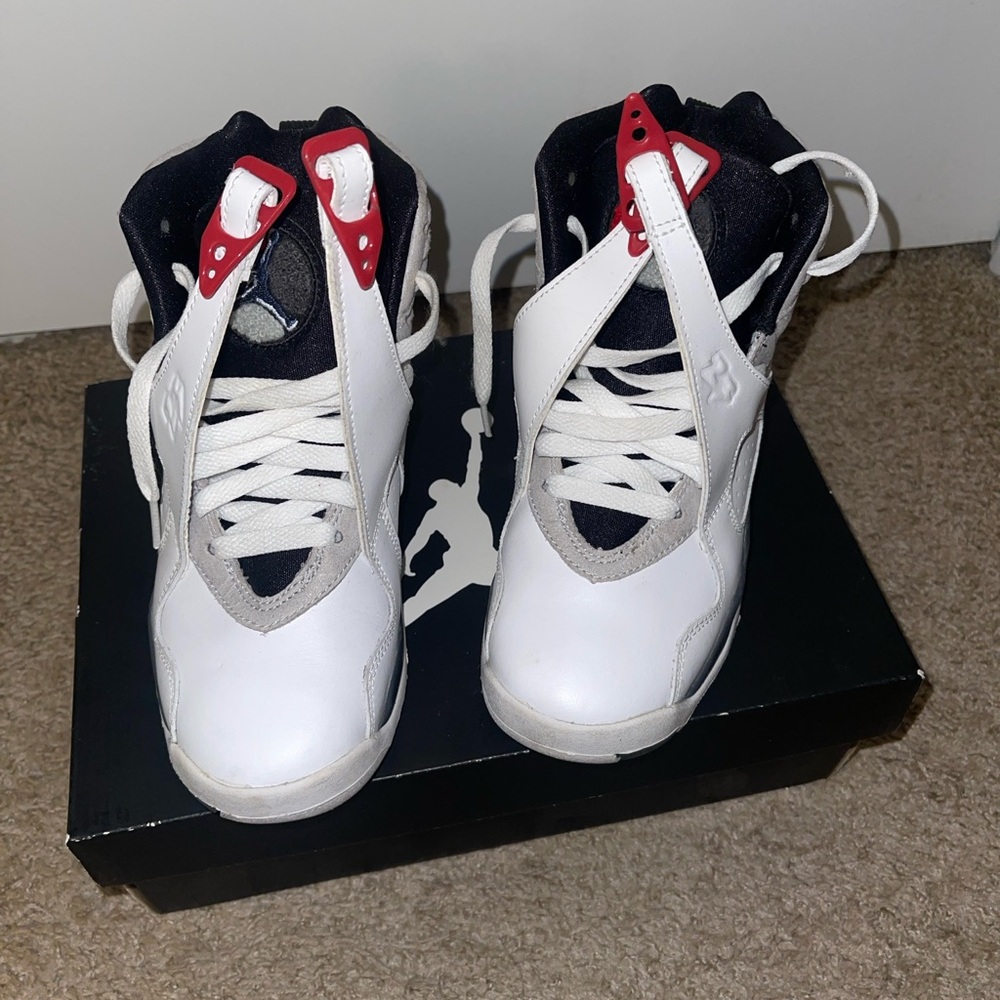 Jordan Kids White and Red Sneakers